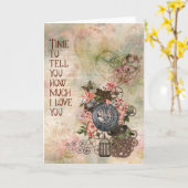 Steampunk Valentijn Kaart - Blank (Gele Bloem)