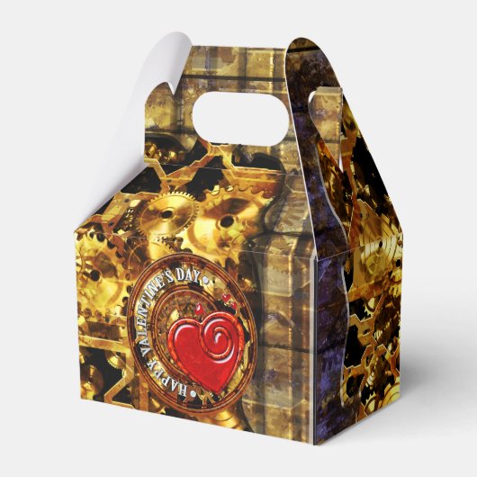 Steampunk Valentijnsdag 1B Tent Favor Box Bedankdoosjes (Voorkant Zijde)