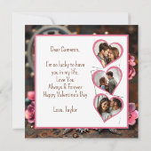 Steampunk-Valentijnsdag | Floral Photo Template Kaart (Achterkant)