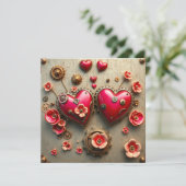  Steampunk Valentijnsdag | Fotosjabloon Kaart (Staand voorkant)