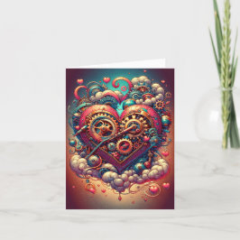 Steampunk Valentijnshart Feestdagen Kaart
