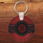 Steampunk Vampire Red Lace Gothic monogram Sleutelhanger (Voorkant)