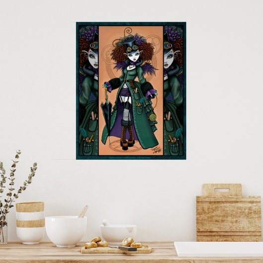 Steampunk Vampire Time Traveler Temple Poster (Keuken)