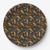 Steampunk veer en tandwielen papieren bordje (Voorkant)