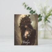 Steampunk Verberg je ogen originele kunstwerk Briefkaart (Staand voorkant)