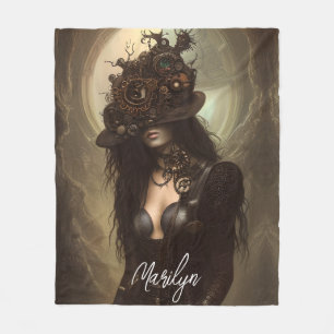 Steampunk Verberg je ogen originele kunstwerk Fleece Deken