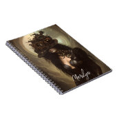 Steampunk Verberg je ogen originele kunstwerk Notitieboek (Rechterzijde)