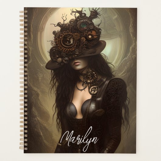 Steampunk Verberg je ogen originele kunstwerk Planner (Voorkant)