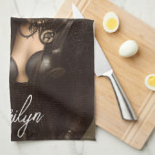 Steampunk Verberg je ogen originele kunstwerk Theedoek (Quarter Fold)