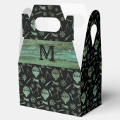 Steampunk Verdigris Balloons Monogram Gable Bedankdoosjes (Geopend)