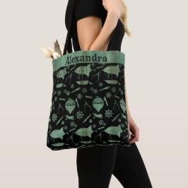 Steampunk Verdigris Bronze Airships Tote Bag