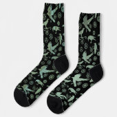 Steampunk Verdigris Bronze Crows en Gears Socks Sokken (Links)