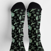 Steampunk Verdigris Bronze Crows en Gears Socks Sokken (Top)