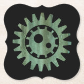 Steampunk Verdigris Bronze Gear I Kartonnen Onderzetters (Voorkant)