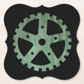 Steampunk Verdigris Bronze Gear II Kartonnen Onderzetters (Voorkant)