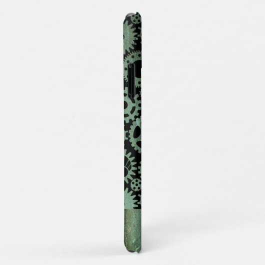Steampunk Verdigris Bronze Gears Aangepaste naam Case-Mate iPhone Case (Achterkant/rechts)
