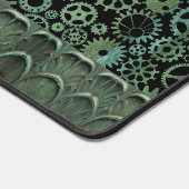 Steampunk Verdigris Bronze Gears Monogram Bureaumat (Hoek)
