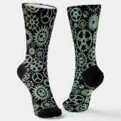 Steampunk Verdigris Bronze Gears Socks Sokken (Gebogen)