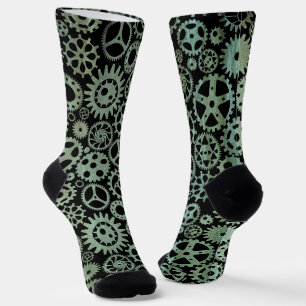 Steampunk Verdigris Bronze Gears Socks Sokken