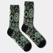 Steampunk Verdigris Bronze Gears Socks Sokken (Rechts)
