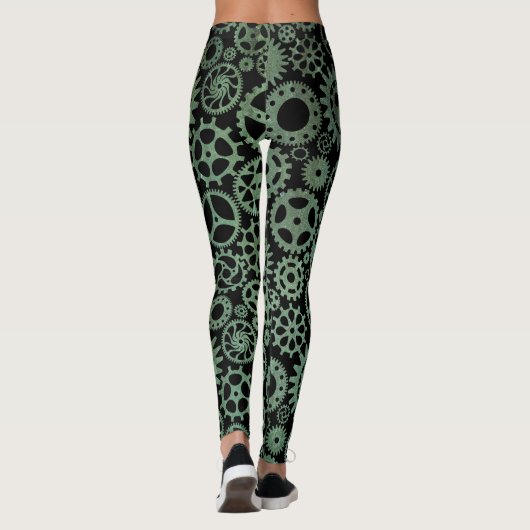 Steampunk Verdigris Bronze Leggings (Achterkant)