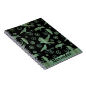 Steampunk Verdigris Bronzen Gears en Kroes Notitieboek (Rechterzijde)