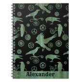 Steampunk Verdigris Bronzen Gears en Kroes Notitieboek (Voorkant)