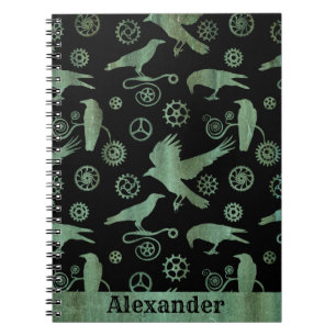 Steampunk Verdigris Bronzen Gears en Kroes Notitieboek