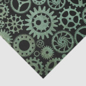Steampunk Verdigris Bronzen Gears Tissuepapier (Detail)