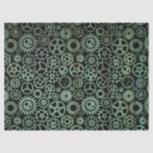 Steampunk Verdigris Bronzen Gears Tissuepapier (Voorkant)
