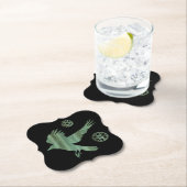 Steampunk Verdigris Flying Crow and Gears Kartonnen Onderzetters (Insitu)