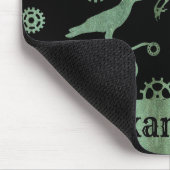 Steampunk Verdigris Gears en Crows - Aangepaste na Muismat (Hoek)
