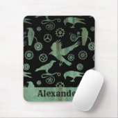 Steampunk Verdigris Gears en Crows - Aangepaste na Muismat (Met muis)