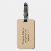 Steampunk Verdigris Gears en Crows Monogram Bagagelabel (Achterkant verticaal)