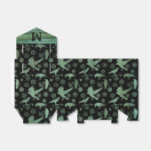 Steampunk Verdigris Gears en Crows Monogram Bedankdoosjes (Uitgevouwen)