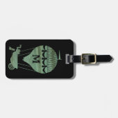 Steampunk Verdigris Hot Air ballonmonogram Bagagelabel (Voorkant horizontaal)