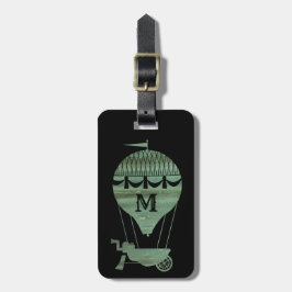 Steampunk Verdigris Hot Air ballonmonogram Bagagelabel