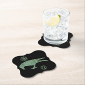 Steampunk Verdigris Pecking Crow and Gears Kartonnen Onderzetters (Insitu)