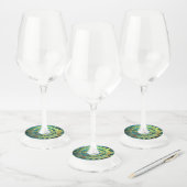 Steampunk Verdigris Rusty Cogwheels Wijnglaslabel (Set)