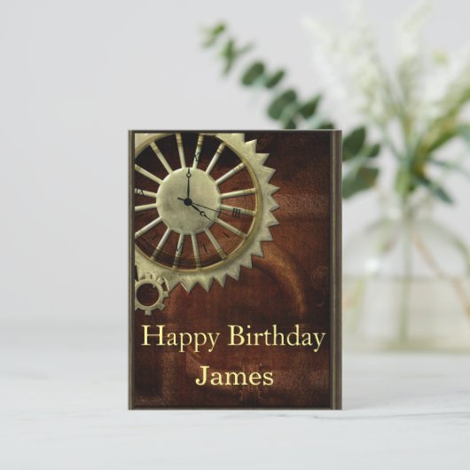  Steampunk Verjaardag Briefkaart (Staand voorkant)