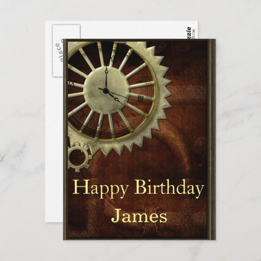  Steampunk Verjaardag Briefkaart (Voorkant / Achterkant)