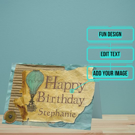 Steampunk  Verjaardag Kaart