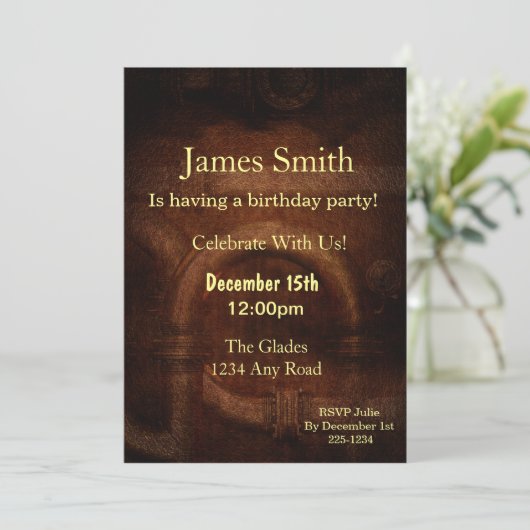  Steampunk Verjaardag Kaart (Staand voorkant)