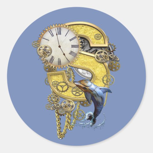 Steampunk verjaardagsbrief A Messenger Bag Ronde Sticker (Voorkant)