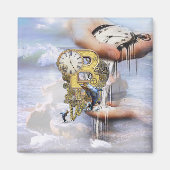 Steampunk verjaardagsbrief B Magneet (Voorkant)