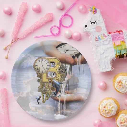 Steampunk verjaardagsbrief B Papieren Bordje (Feest)