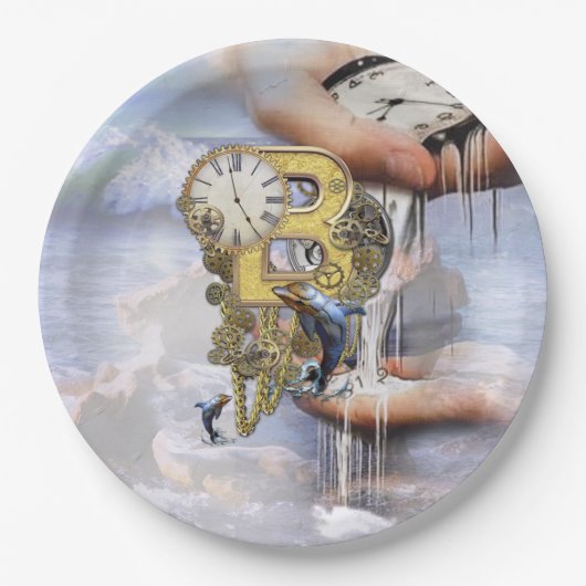 Steampunk verjaardagsbrief B Papieren Bordje (Voorkant)