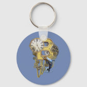 Steampunk verjaardagsbrief B Sleutelhanger (Voorkant)