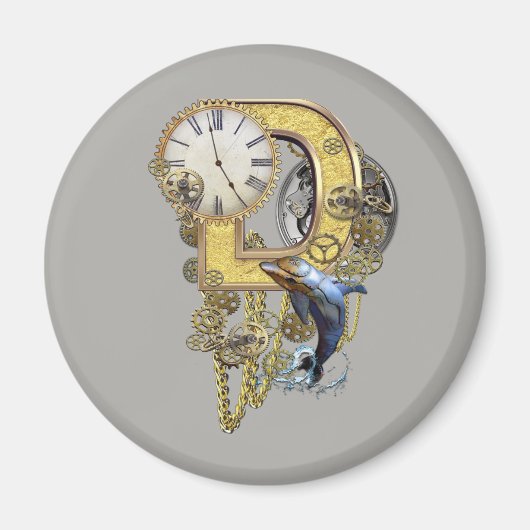 Steampunk-verjaardagsbrief-D Magneet (Voorkant)