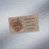 Steampunk-versnellingen voor reparatie- of enginee visitekaartje magneet (Voorbeeld)